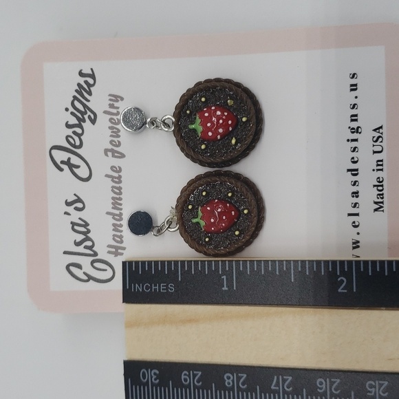 747- Dessert Statement Handmade Earrings NWT - Picture 3 of 3